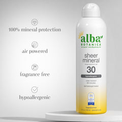 Alba Botanica sheer sunscreen texture on skin demonstrating quick-dry benefit