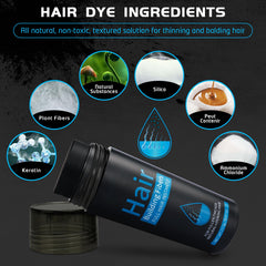 ALIVER fibers clinging to hair strands illustrating natural blend