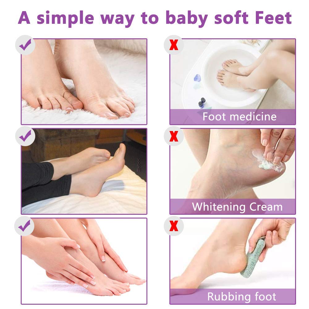 ALIVER person wearing foot mask booties at home for easy treatment
