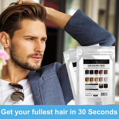 ALIVER man styling hair in mirror showing confidence boost from coverage