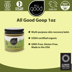 All Good Goop on lips demonstrating hydration and protection benefit