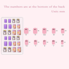 Allstarry pre-glued nail back view during application, quick stick-on convenience demonstrated
