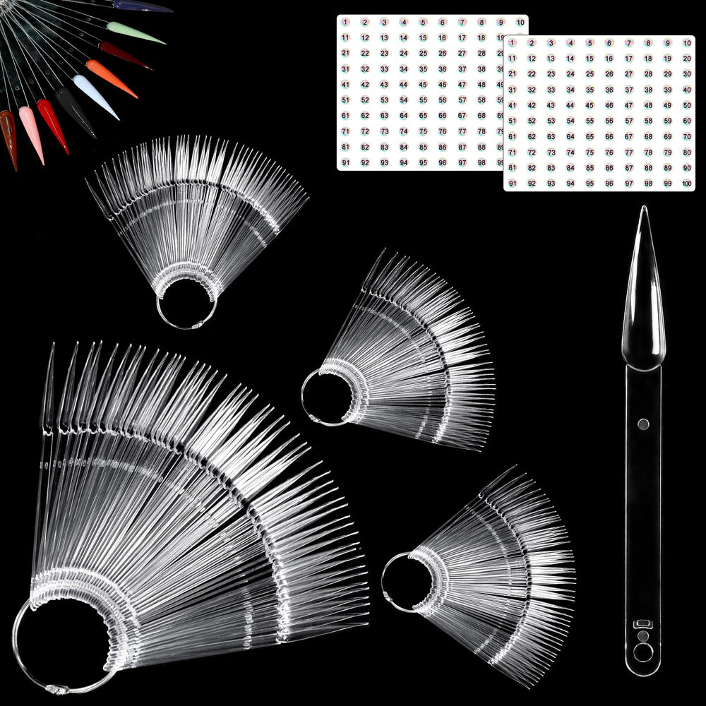 Allstarry packaging showing 200 clear pointed swatch sticks, fast organization benefit
