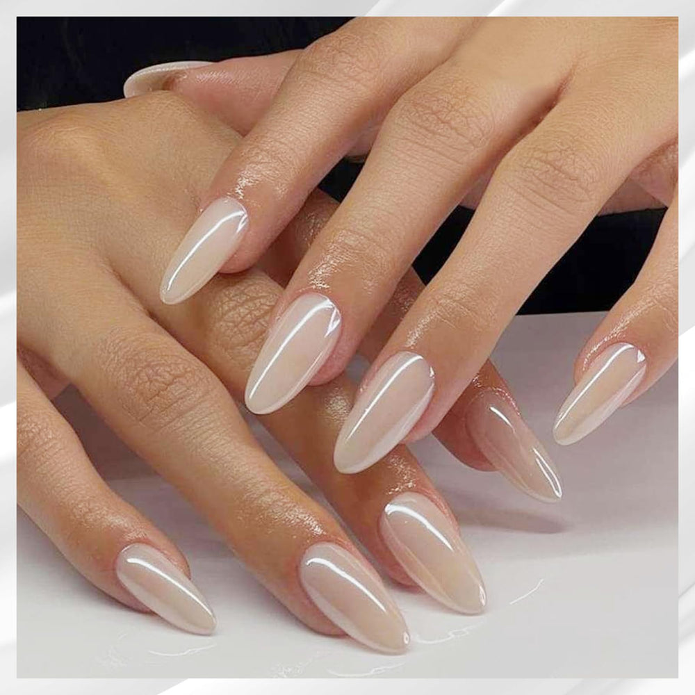Allstarry powder applied on nail tip showing glazed donut highlight benefit