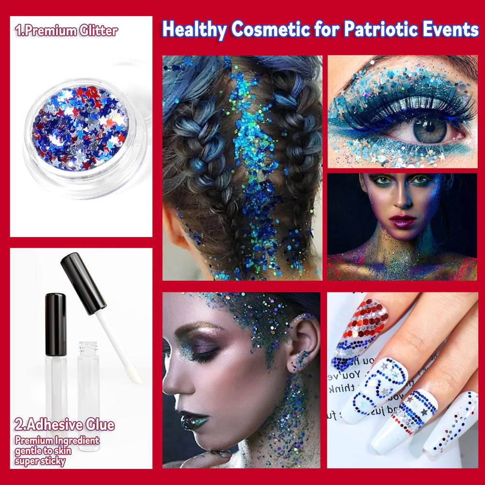Allstarry glitter applied to face showing durable festive sparkle