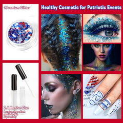 Allstarry glitter applied to face showing durable festive sparkle