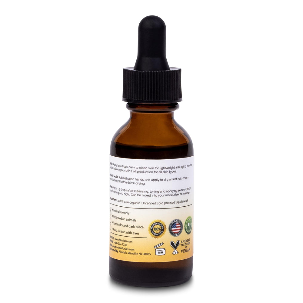 Allurials bottle on bathroom shelf in a calm routine setting for ease