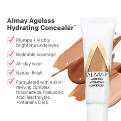 Almay concealer swatch texture showing blendable, hydrating finish