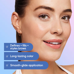 Almay pointed tip closeup creating hair-like strokes for precise brow definition
