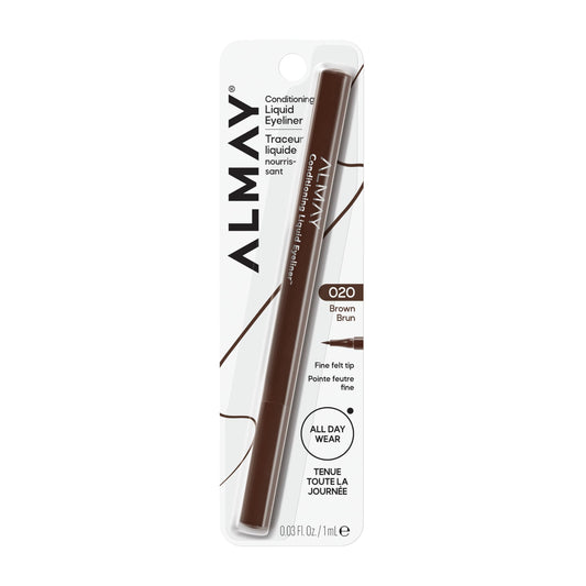 Almay conditioning liquid liner front view showing shade and packaging benefit precision