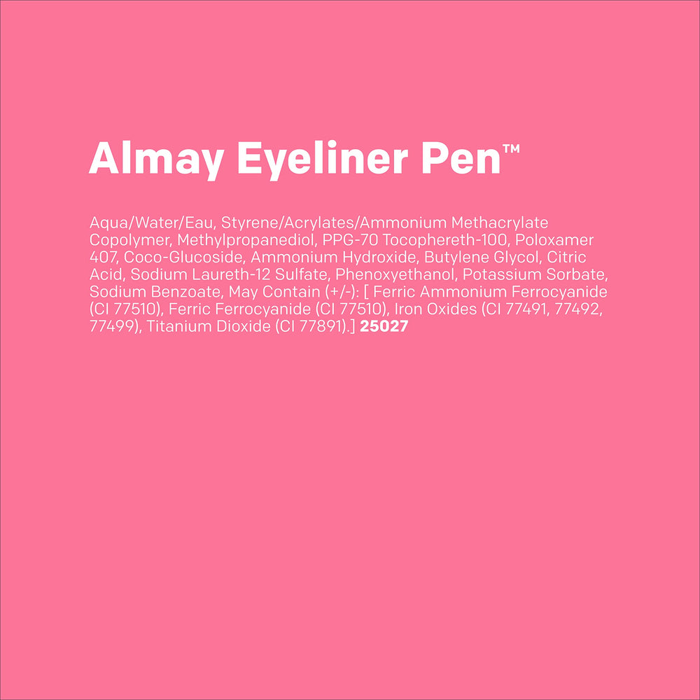Almay eyeliner held in hand showing size and control for easy handling benefit