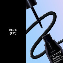 Almay flex-tip brush macro showing flexible tip for precise lines and wing control