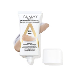 Almay front packaging 050 Fair showing bottle and label for easy shade identification and benefits