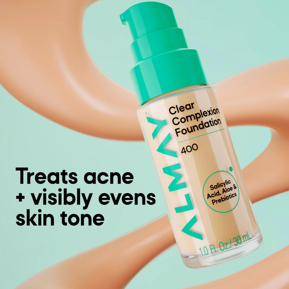 Almay ingredients label closeup highlighting salicylic acid and soothing actives