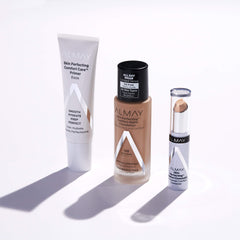 Almay primer on bathroom vanity suggesting everyday skincare routine