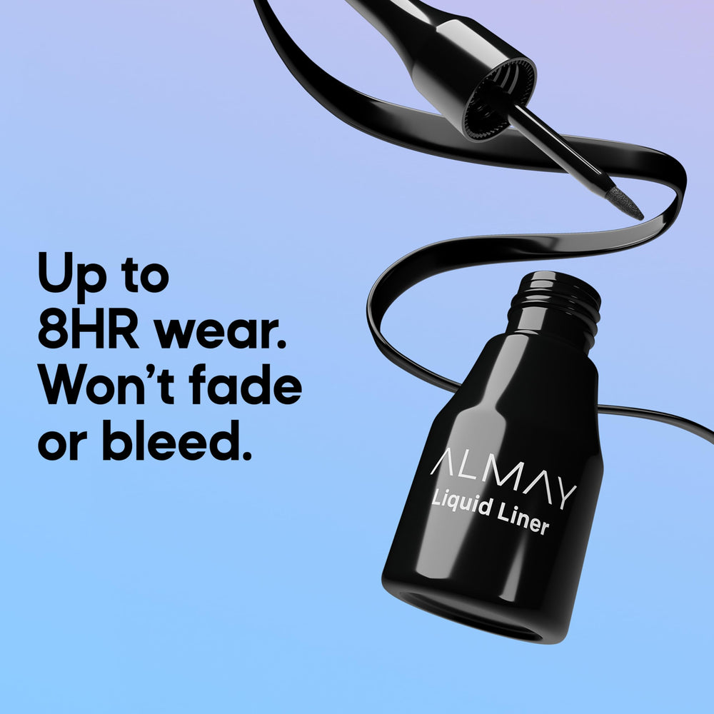 Almay precise black line on eyelid close-up illustrating crisp definition and long wear