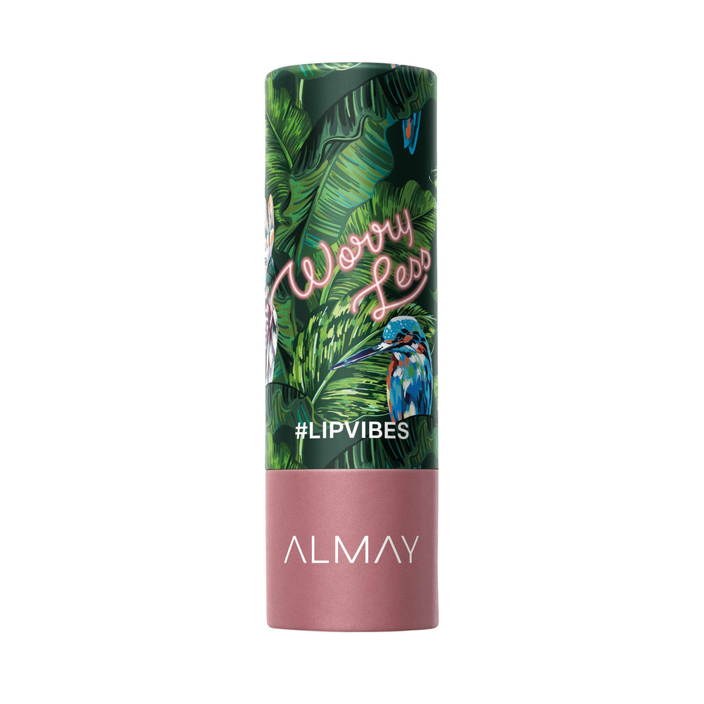 Almay Lip Vibes front packaging showing shade variety and brand benefits