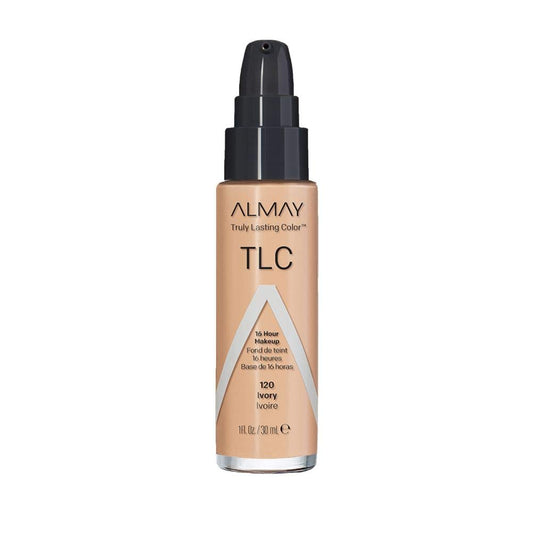 Almay bottle front showing label and shade 120 Ivory for reliable coverage