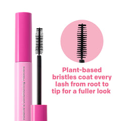 Almay mascara next to ruler showing compact 0.27 fl oz size