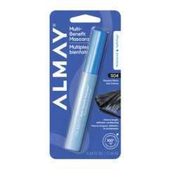 Almay mascara front tube showing product and bold black color benefit