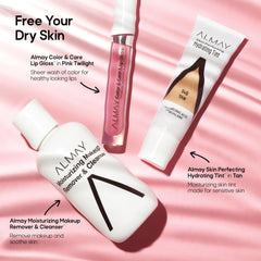 Almay scale with hand demonstrating 4 fl oz travel-friendly size and convenience