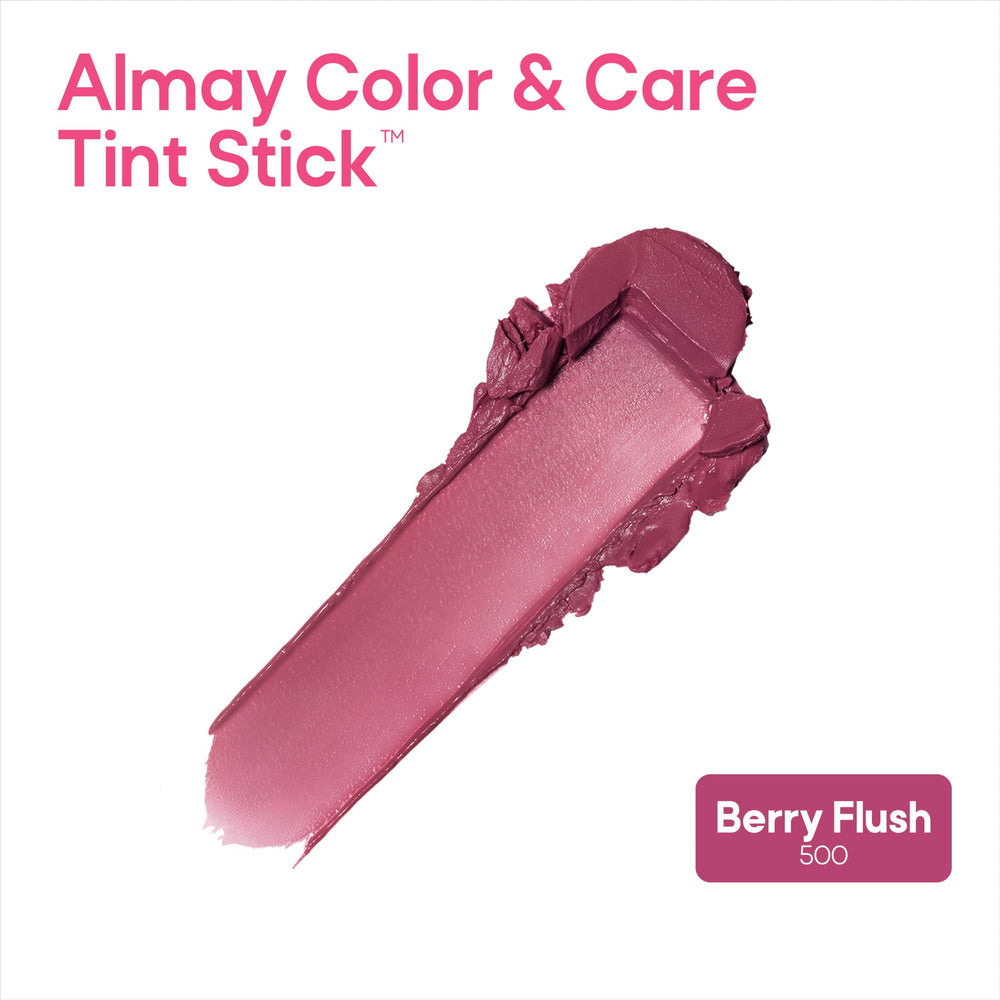 Almay texture close-up showing creamy glide and dewy finish benefit