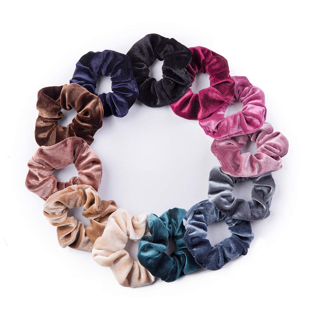 ALMHH front view of 12-color scrunchie pack showing variety and value