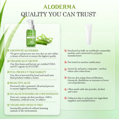 Aloderma face application lifestyle image showing lightweight hydration under makeup