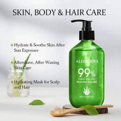 Aloderma pump dispensing gel to show controlled, hygienic single-hand application