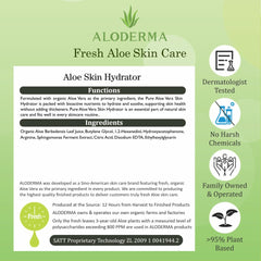 Aloderma bottle beside hand to show 240ml size and travel practicality