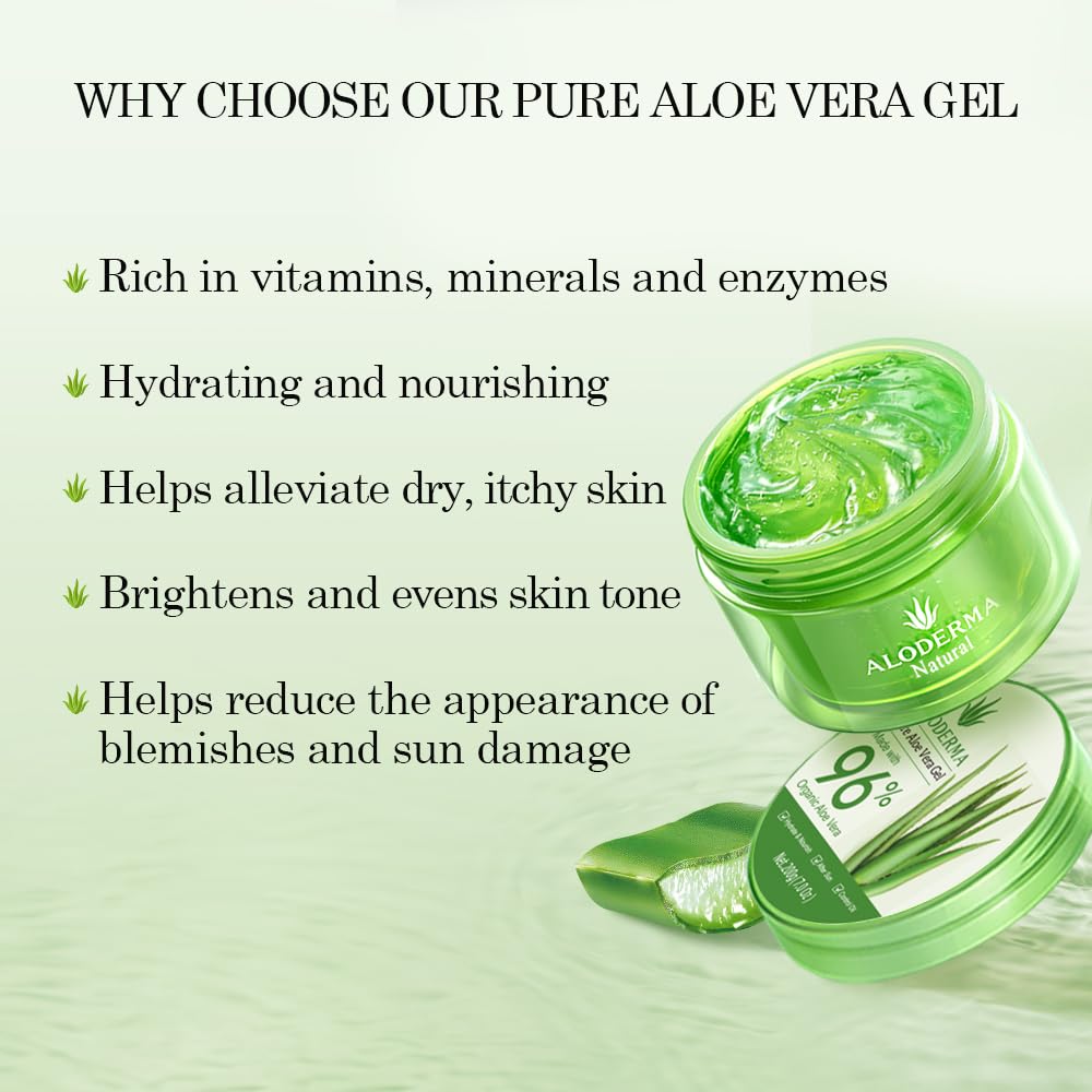 Aloderma gel texture close-up demonstrating smooth absorption