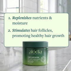 ALODIA applying masque to curly hair for improved manageability