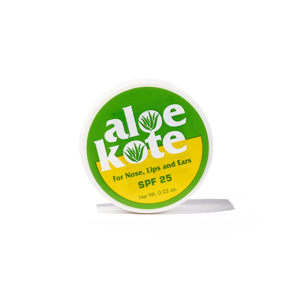 ALOE UP used on nose and ear showing targeted sun protection and relief