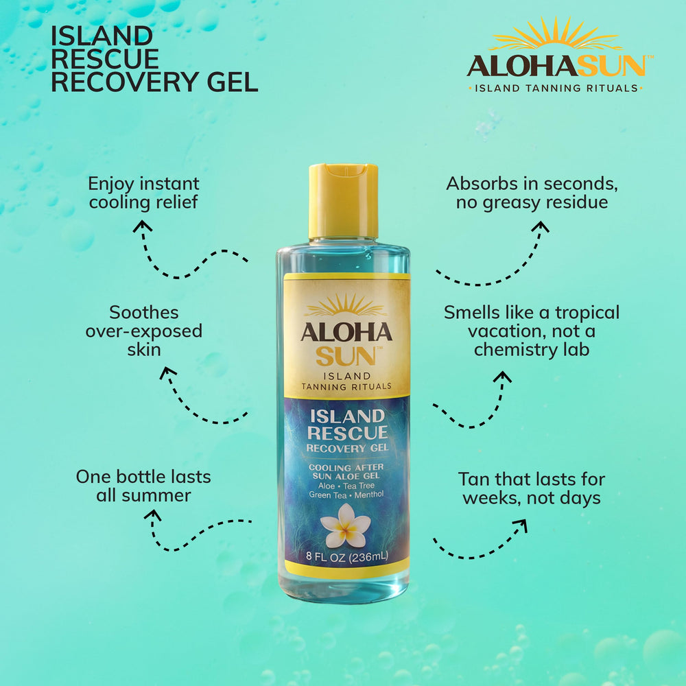 Aloha Sun gel texture closeup showing lightweight absorbent gel benefit