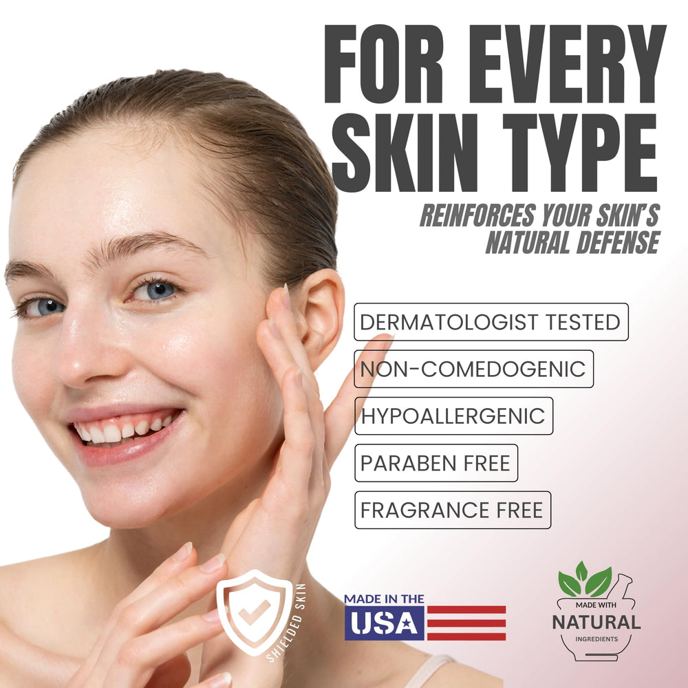 ALOZERA applying serum to face and neck for firmer-looking skin