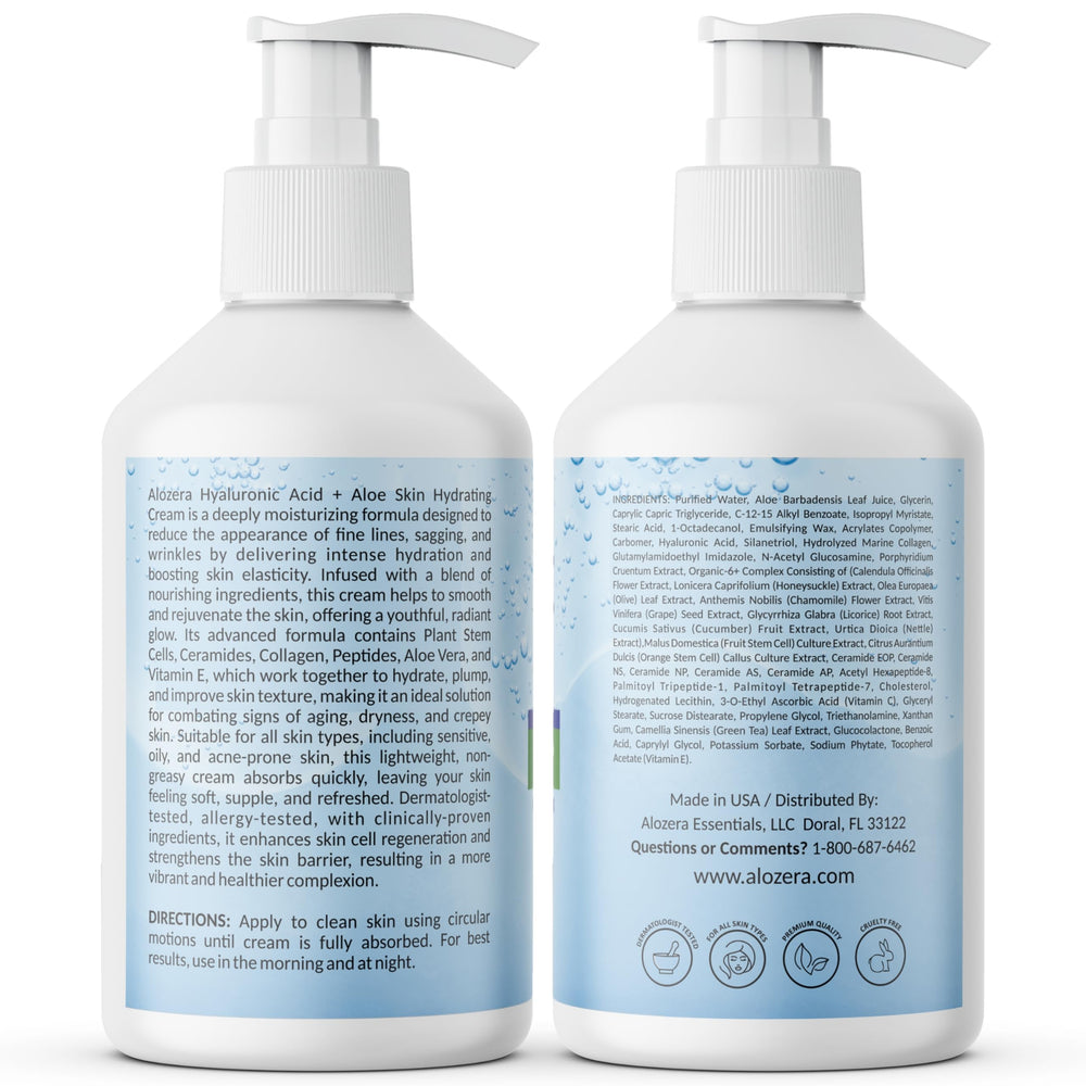 Hand holding Alozera bottle to show 16.9 oz scale and travel-friendly size