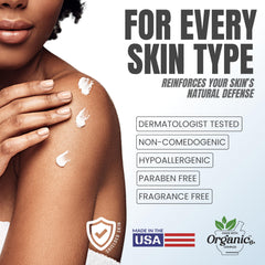 Applying Alozera on forearm to show visible smoothing and immediate moisture