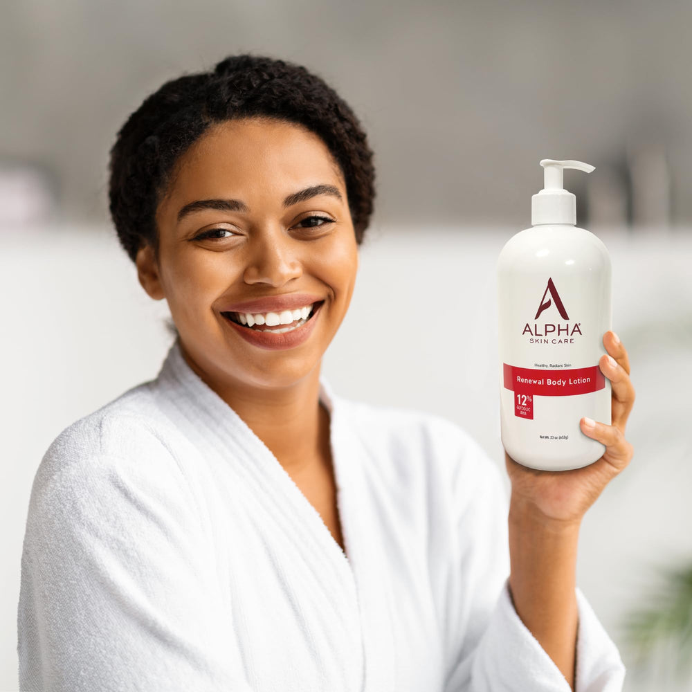 Alpha application on leg demonstrating even spread and immediate hydration benefit