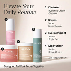 Alpyn moisturizer on bathroom shelf suggesting daily routine benefit