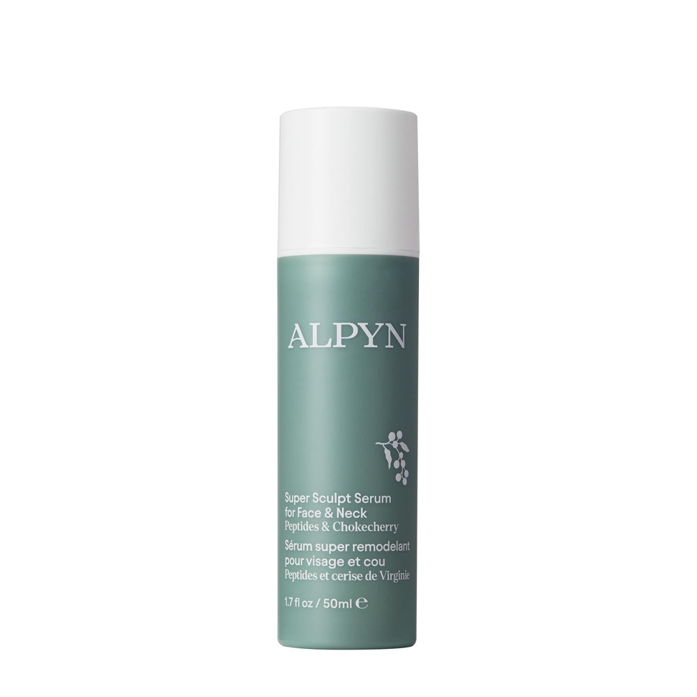 Alpyn Super Sculpt Serum front packaging showing clean branding and product benefit