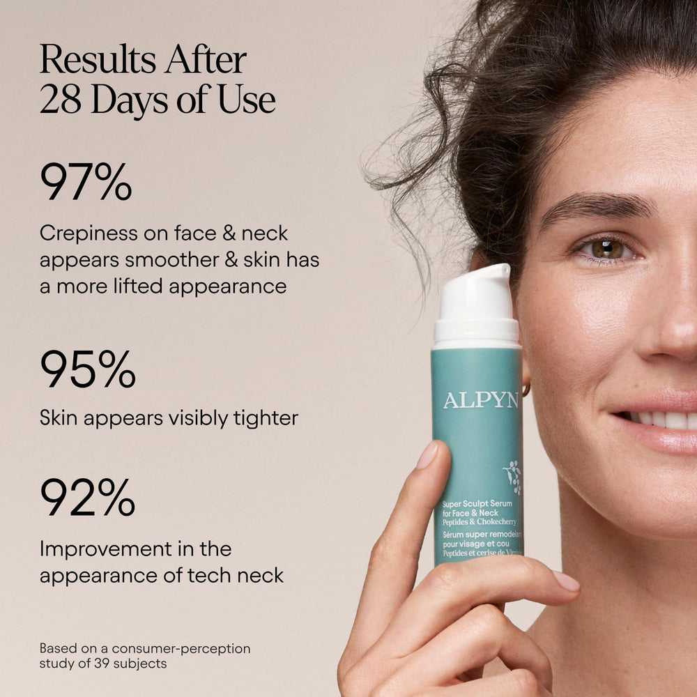Alpyn Super Sculpt Serum in hand showing 1.7 oz scale for dosage clarity
