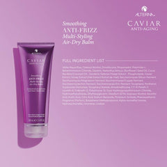 Alterna caviar being applied to damp hair demonstrating frizz control and styling benefit