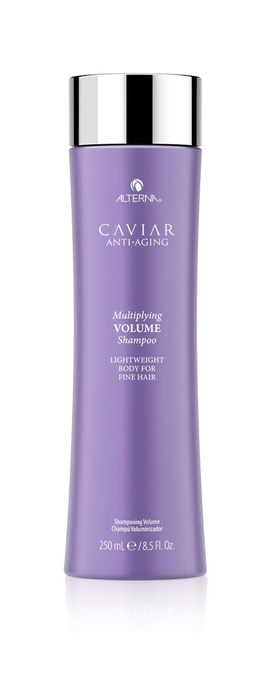 Alterna bottle front packaging showing product and benefits for fuller hair