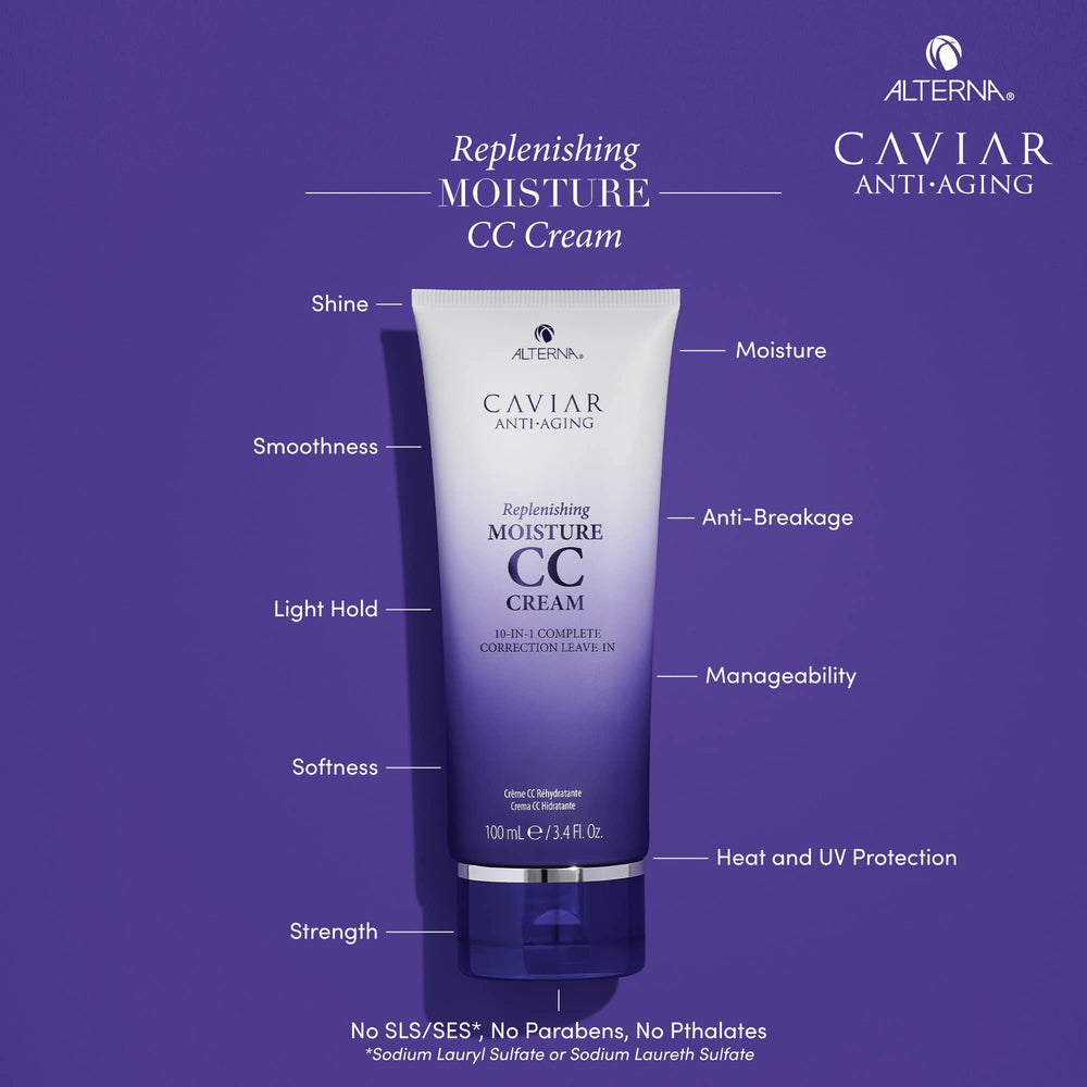 Alterna Caviar cream texture closeup showing lightweight moisturizing benefit