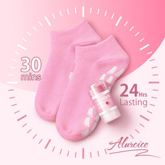 ALUROICE socks on feet in bed preventing cream transfer to sheets
