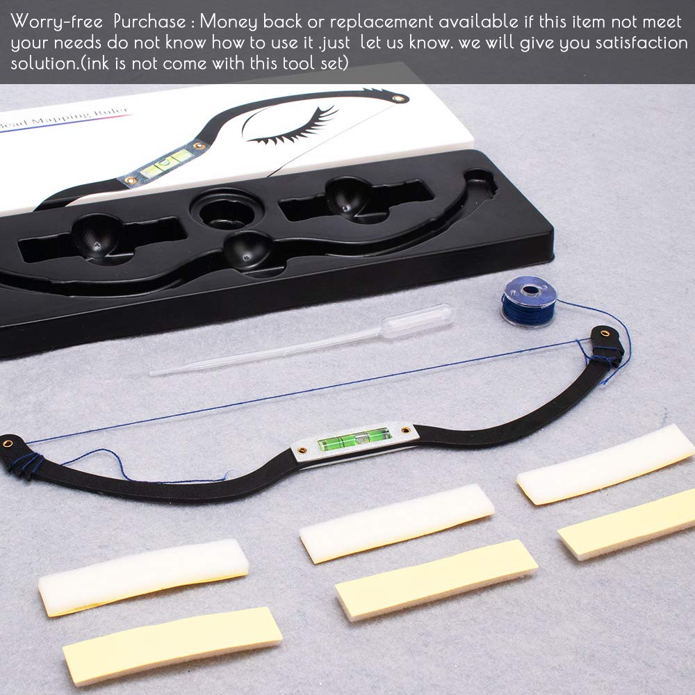 Amariver closeup of bubble level ensuring even eyebrow placement and quick alignment