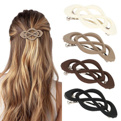 Amariver front view of four neutral barrettes showing colors and shape, stylish and versatile