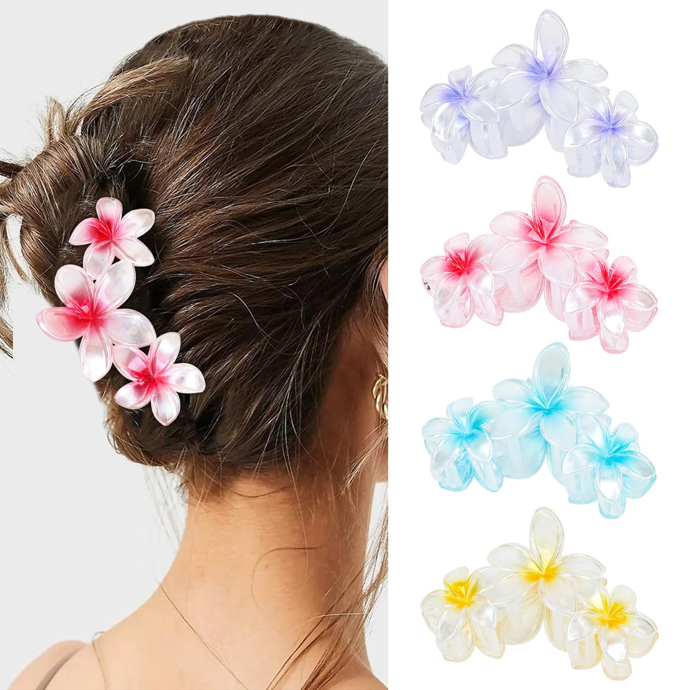 Amariver front view flower clips showing glitter finish and floral design benefit of style