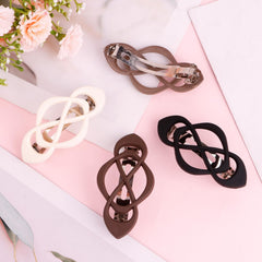 Amariver barrette next to a hand showing scale, clear size for medium to thick hair