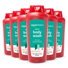 Amazon Basics front packaging showing six sport-scent bottles and value benefit